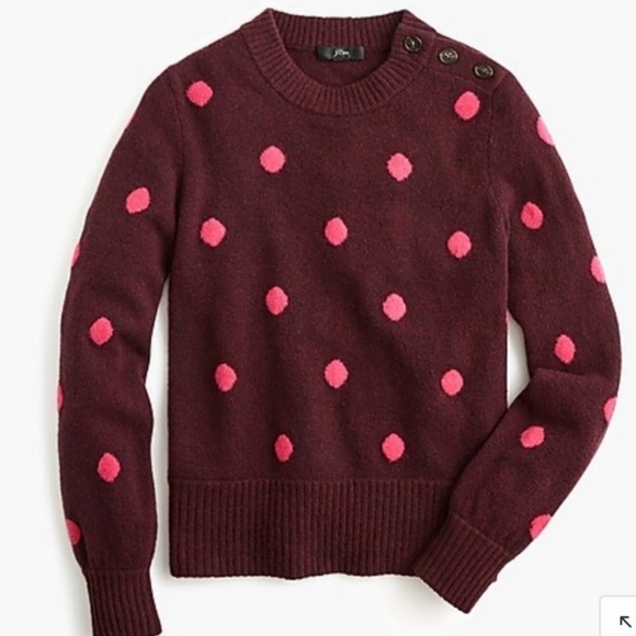 J. Crew Sweaters - NWT J. Crew Button Crewneck Sweater In Dot.